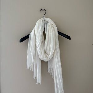 Lightweight White Scarf - Soft Draped Wrap